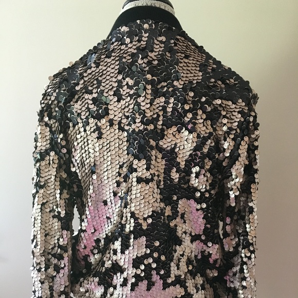 NWT Urban Outfitters Sequined Bomber Jacket - Picture 4 of 7